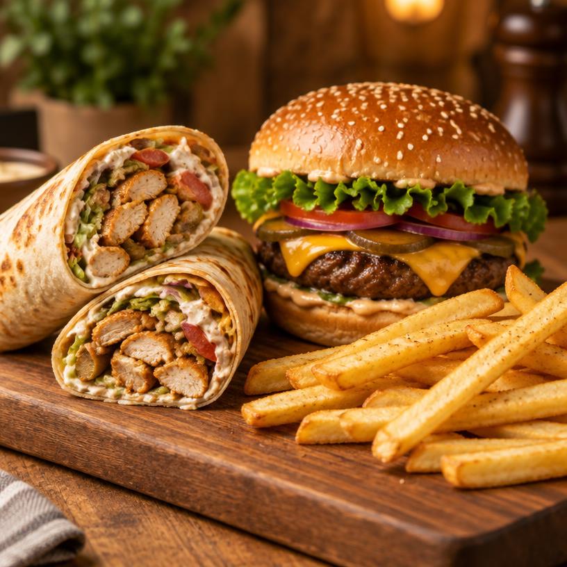 Beef Burger & Fries